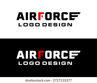 Text based logo design about airforce.

