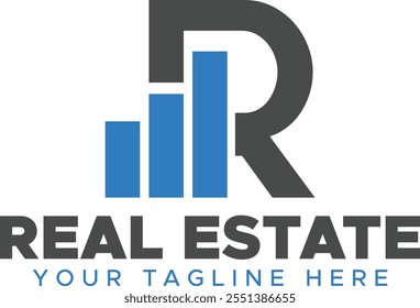  Text Based Real Estate Logo Design, Real Estate Letter R Logo Design, Real Estate Logo Vector Template, Elegant Text Logo for Real Estate