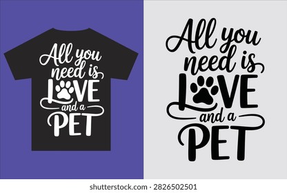 Text based tshirt design with a paw print graphic element