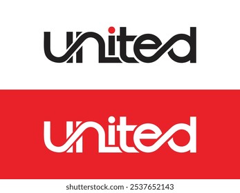 Text Based United Logo Design, United Logo Concept, United Logo Design, Vector Logo Template