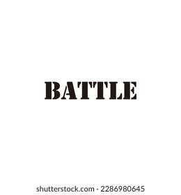 Text, "Battle", geometric symbol simple logo vector