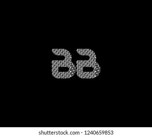 Text BB Letter Monogram with Twister Floral Dots List Pattern Logotype