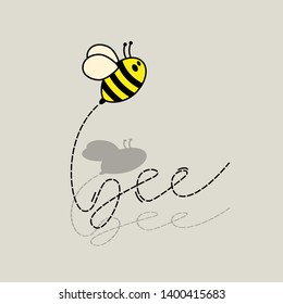 text bee with cartoon vector for world bee day