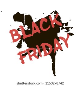 Text Black Friday, discount banners.Grunge elements, ink drops, abstract background. Vector illustration.