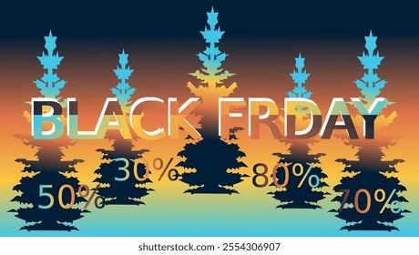 The text BLACK FRIDAY is displayed in bold layered letters across the image with each letter having a different color gradient