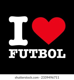 Text Black Red White I Heart Love Futbol Football Soccer Sign Banner Vector EPS PNG Clip Art No Transparent Background