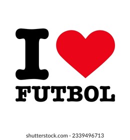 Text Black Red White I Heart Love Futbol Football Soccer Sign Banner Vector EPS PNG Clip Art No Transparent Background