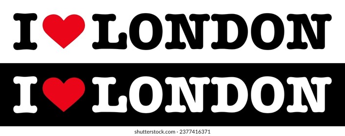 Text Black Red White I Heart Love ♥ London England Vector EPS PNG Clip Art No Transparent Background