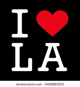 Text Black Red White I Heart Love in Los Angeles America USA Vector EPS PNG Clip Art Kein transparenter Hintergrund