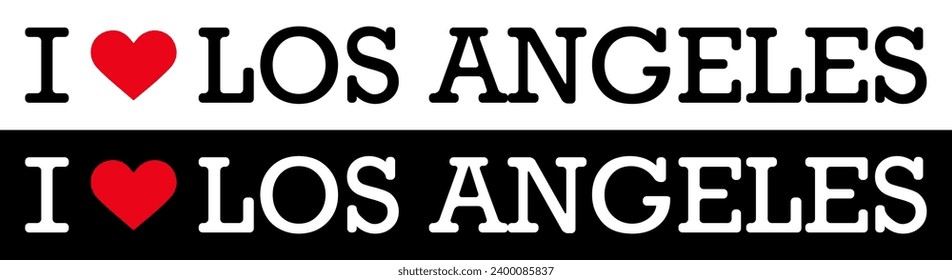 Texto Blanco Rojo Negro I Heart Love HH Los Angeles America Vector EPS Clip Art No fondo transparente