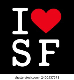 Text Black Red White I Herz Liebe SF San Francisco America USA Vector EPS PNG Clip Art Kein transparenter Hintergrund