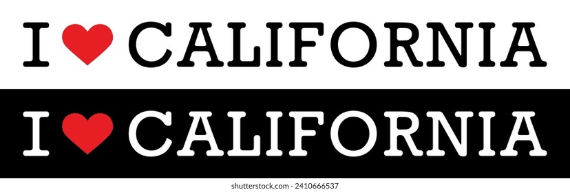 Texto Blanco Rojo Negro I Heart Love HH CA California Cali Vector EPS Imágenes prediseñadas PNG Sin fondo transparente