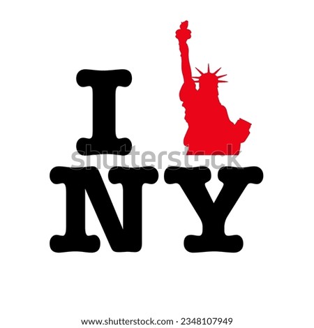 Text Black Red White I Heart Statue of Liberty Love NY NYC New York City Vector EPS PNG Clip Art No Transparent Background