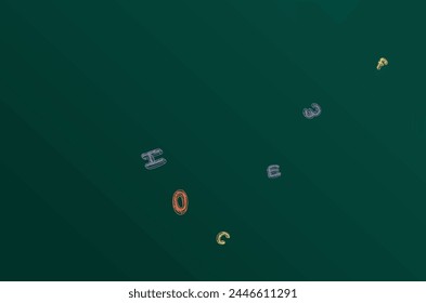 Text Blackboard Vector Green Background. Letter Educate Template. Drawing Drawn School Board Design. Artwork Illustration.