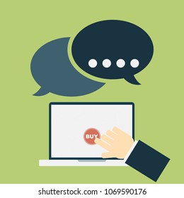 Text blank icon for message hand buy goods online