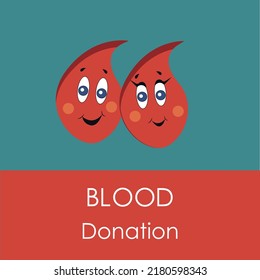 Text Blood Donation Two Drops Blood Stock Vector (Royalty Free ...