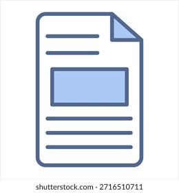 Ilustración vectorial de icono azul de texto