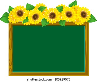 Text board of the sunflower