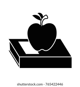 text book with apple