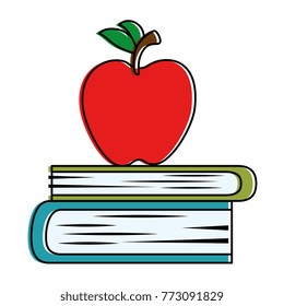 text book with apple