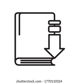 text book with arrow down line style icon vector illustration design
