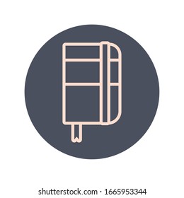text book block and line icon vector illustration design