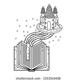 text book with castle day celebration
