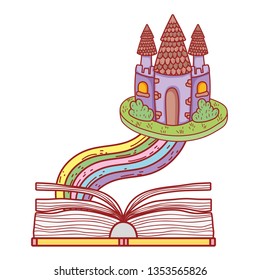 text book with castle day celebration