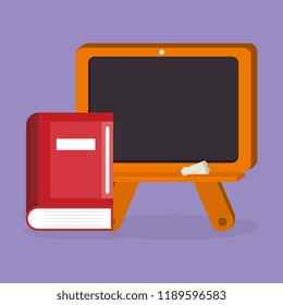 text book with chalkboard
