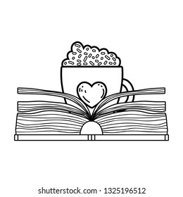 text book with coffee cup day celebration
