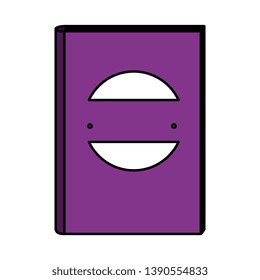 text book with company emblem