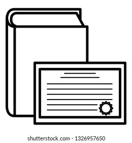 text book and diploma