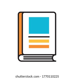 text book fill style icon vector illustration design