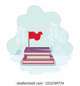 text book with flag isolate icon