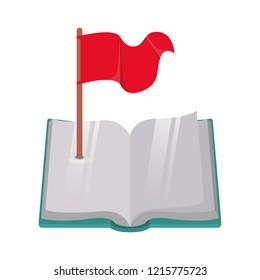 text book with flag isolate icon
