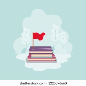 text book with flag isolate icon