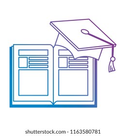 text book with hat graduation