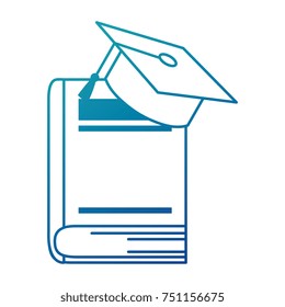 text book with hat graduation