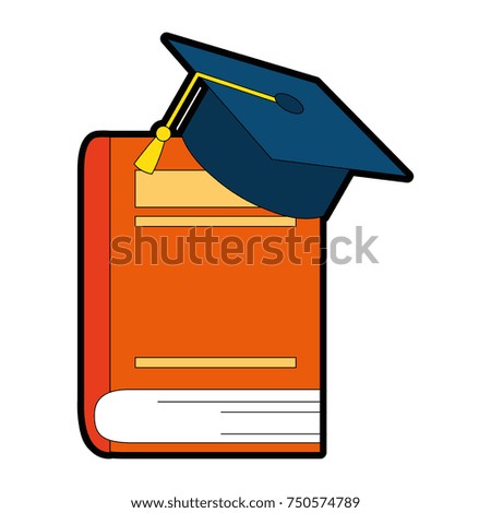 text book with hat graduation