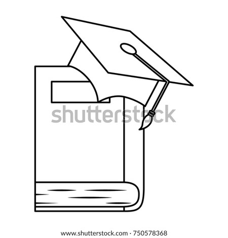 text book with hat graduation