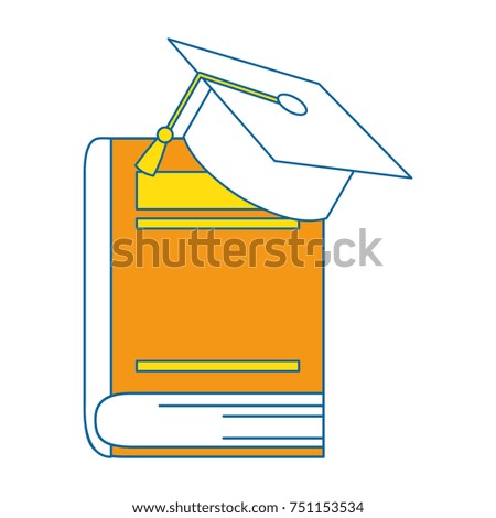 text book with hat graduation