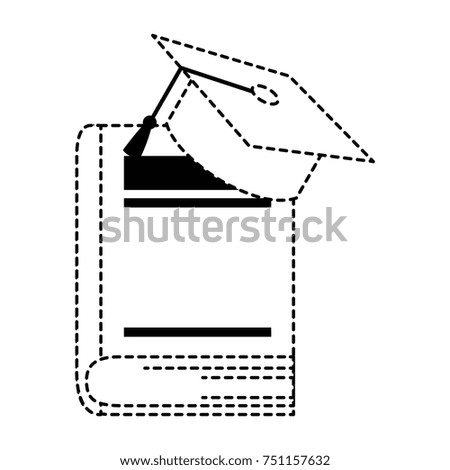 text book with hat graduation