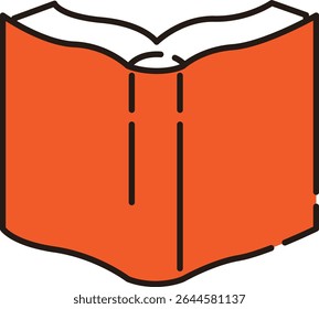 ícone de livro de texto imagem vetor ilustração design laranja e preto e branco