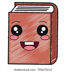 text book kawaii character