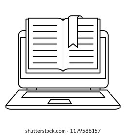 text book with laptop