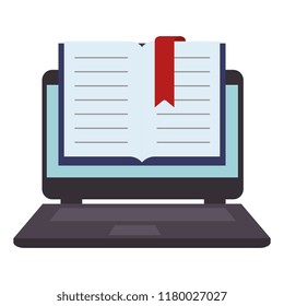 text book with laptop