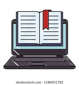 text book with laptop