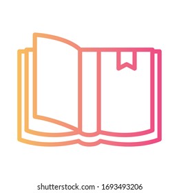 text book linear gradient style icon vector illustration design