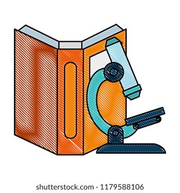 text book with microscope