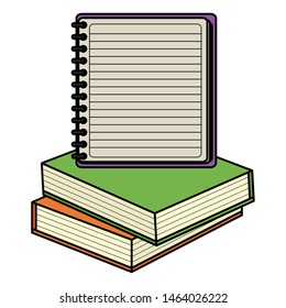 text book and notebook school supplies